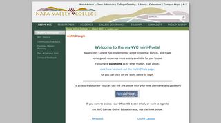 
                            1. myNVC Login - Napa Valley College - Napa Valley Portal