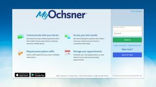 MyOchsner - Login Page