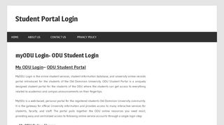 
                            7. myODU Portal Login- my ODU Student Portal - Myodu Edu Portal