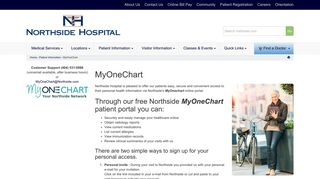 
                            1. MyOneChart - Northside Hospital - Www Northsidehospital Com Patient Portal