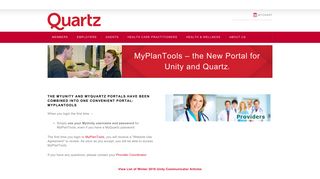 
                            6. MyPlanTools - the New Portal for Unity and Quartz | Unity Communicator - Unity Health Provider Portal