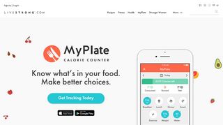 MyPlate Calorie Counter | Livestrong.com - Livestrong Myplate Sign In