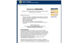 
                            1. MyProfile - Florida Department of Financial Services - My Florida Insurance License Portal