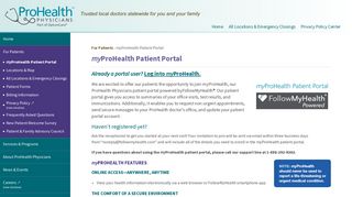 myProHealth Patient Portal - ProHealth Physicians - Prohealth Care Portal
