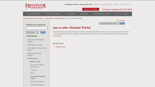 
                            5. my.rc.edu–Student Portal - Rochester College - Rochester College Faculty Portal