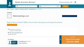 
                            4. MyRealtyEdge.com | Complaints | Better Business Bureau ... - Myrealtyedge Portal