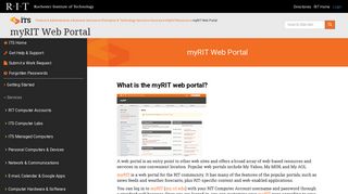
myRIT Web Portal | Information & Technology Services
