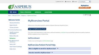 
                            2. MyRiverview Portal | Aspirus Health Care - Riverview Hospital Patient Portal
