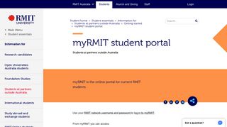 
                            2. myRMIT student portal - RMIT University - Rmit Connect Portal