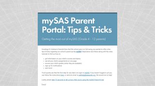 
                            5. mySAS Parent Portal: Tips & Tricks - Smore - Mysas Portal
