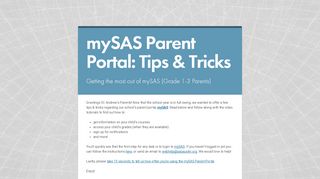 
                            4. mySAS Parent Portal: Tips & Tricks - Smore - Tips Erode Parent Portal