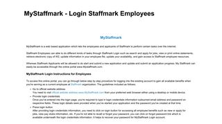 
                            4. MyStaffmark - Login Staffmark Employees - Staffmark Employee Portal