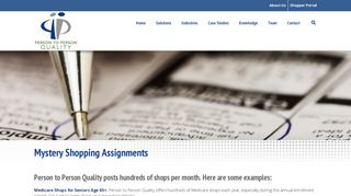 Mystery Shopping Assignments | Person To Person Quality - Person To Person Mystery Shopping Portal