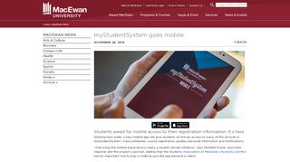 myStudentSystem goes mobile - MacEwan University - Macewan Student Portal