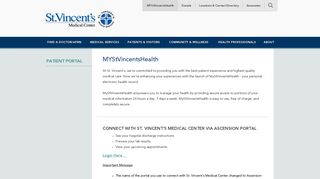 
                            5. MYStVincentsHealth | St.Vincent's Medical Center - St Vincent Portal Login