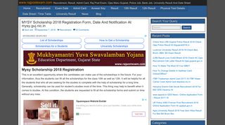 MYSY Scholarship 2019 Registration Form, Last Date, Renew ... - Mysy Portal
