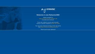 
                            4. MySynvisc is now MySynviscONE! - Synvisc Provider Portal