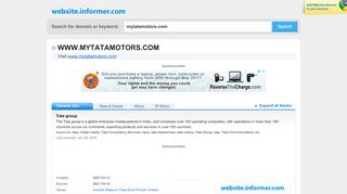 
                            7. mytatamotors.com at WI. Tata group - Website Informer - Mytatamotors Login
