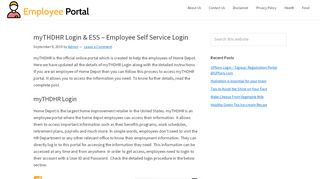 
                            8. myTHDHR Login & ESS - Employee Self Service Login - Home Depot Employee Self Service Portal