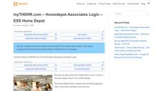 
                            4. myTHDHR.Com - Home Depot Employee Login (HomeDepot ... - Home Depot Employee Self Service Portal
