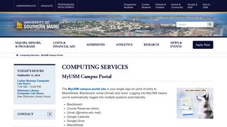 
                            2. MyUSM Campus Portal | Computing Services | University of ... - Mycampus Maine Edu Portal