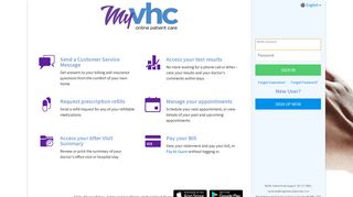 
                            1. MyVHC - Login Page - Myvhc Patient Portal