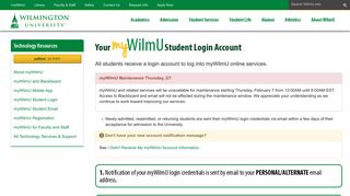 myWilmU Student Login Accounts  Wilmington University