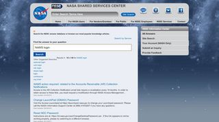
NAMS login - NSSC Information Center - NASA

