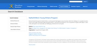 
                            2. NaNoWriMo's Young Writers Program - Davidson Institute for ... - Ywp Nanowrimo Portal