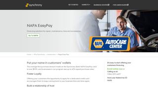 
                            3. NAPA EasyPay Financing Solution | Business | Synchrony Bank - Napa Easy Pay Credit Card Portal
