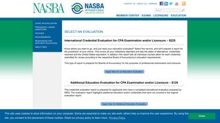 NASBA International Evaluation Services