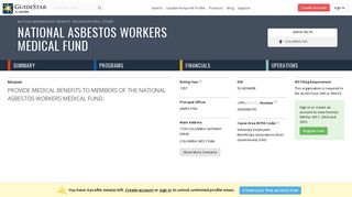 
National Asbestos Workers Medical Fund - GuideStar Profile
