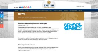 
                            2. National Leagues Registrations Now Open | News | British American ... - Bafa Portal