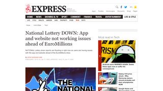 
                            6. National Lottery DOWN: App and website not working issues ... - National Lottery Portal Problems