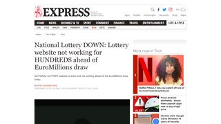 
                            7. National Lottery DOWN: Lottery website not working for ... - National Lottery Portal Problems