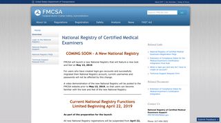 
                            2. National Registry of Certified Medical Examiners | FMCSA - National Registry Of Certified Medical Examiners Portal