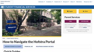 Navigate the Hofstra Portal  Hofstra  New York