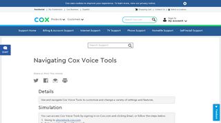 
                            3. Navigating Cox Voice Tools - Cox Phone Tools Portal Page