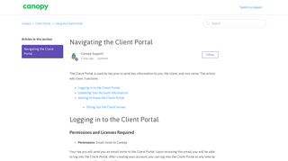 
                            4. Navigating the Client Portal – Canopy - Canopy Client Portal