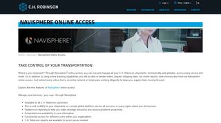 
Navisphere Online Access - CH Robinson  
