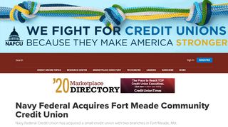 
                            6. Navy Federal Acquires Fort Meade Community Credit Union ... - Fort Meade Credit Union Website Portal