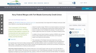
                            8. Navy Federal Merges with Fort Meade Community Credit Union - Fort Meade Credit Union Website Portal