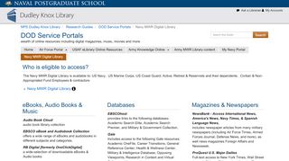 
                            8. Navy MWR Digital Library - DOD Service Portals - Research ... - Safari Books Military Portal