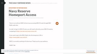 
                            7. Navy Reserve Homeport Access | The Daily Defense News - Navy Reserve Homeport Portal Private