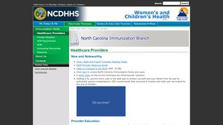 
                            3. NC DPH, WCH: Immunization: Providers - Nc Immunization Registry Provider Portal