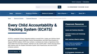 
                            4. NC DPI: Every Child Accountability & Tracking System (ECATS)