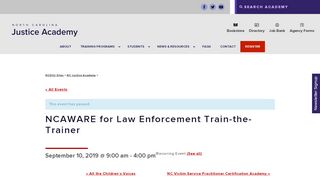 
                            7. NCAWARE for Law Enforcement Train-the-Trainer - NC DOJ - Ncaware Login