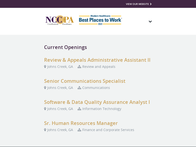 
                            10. NCCPA - Career Page