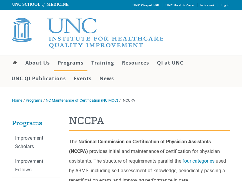 
                            4. NCCPA - Institute for Healthcare Quality Improvement