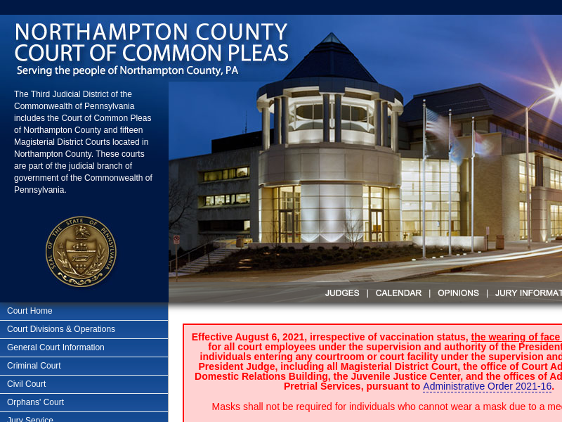 
                            3. nccpa.org - Northampton County PA of Court Common Pleas